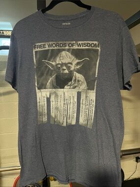 Star Wars Yoda 'Free Words of Wisdom' Graphic Tee - Blue-Gray
